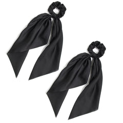 Chouchou noir LFOUVRE avec nœud élégant pour cheveux.