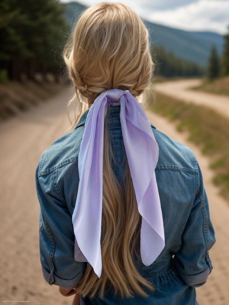 LFOUVRE chouchou-scarf lilas pour look polyvalent et festif