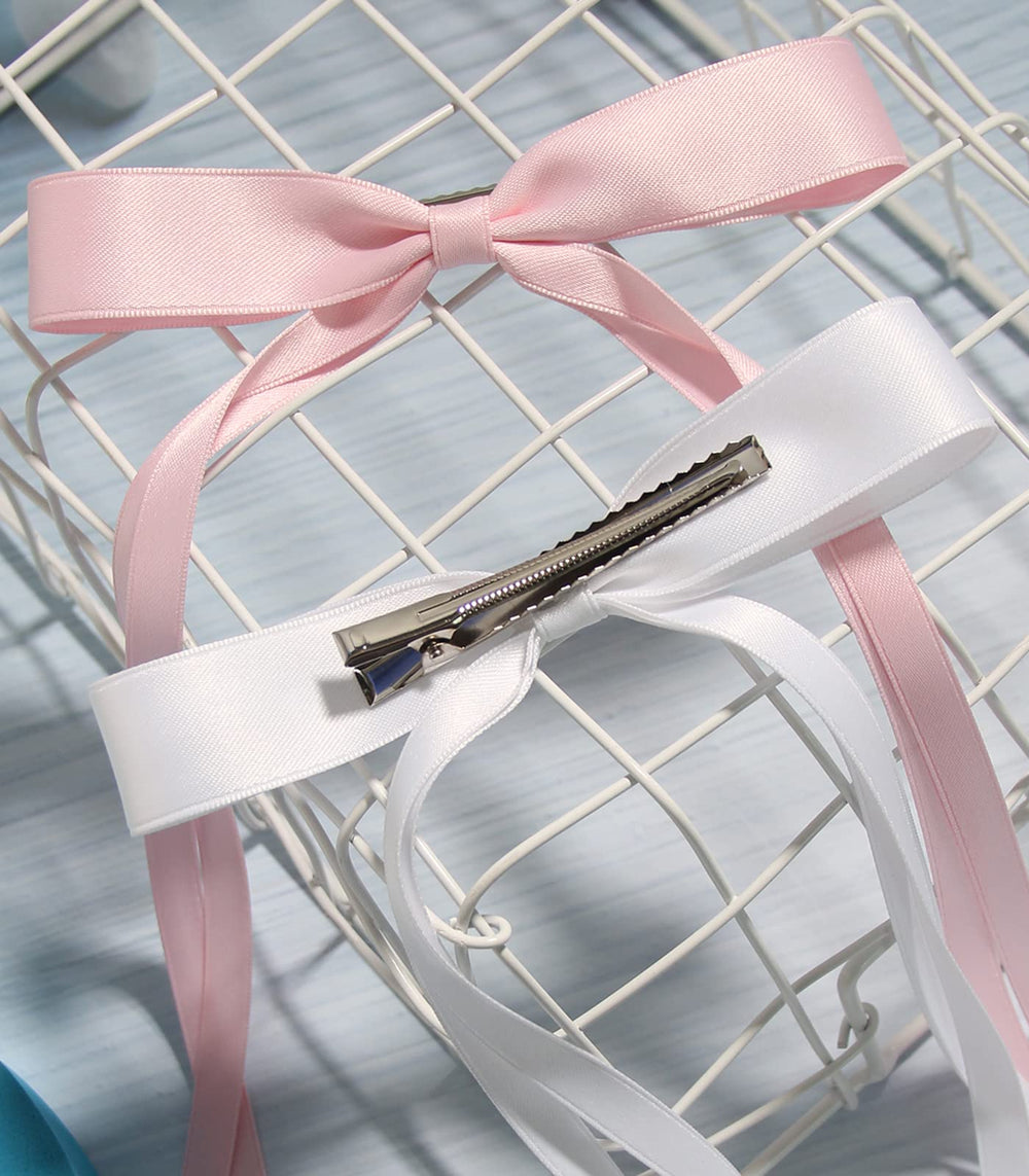 Mini barrette LFOUVRE torsade rose et blanc, parfait pour petites têtes.