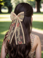 LFOUVRE Pinces cheveux dentelle beige fleurs, pratique et décoratif pour toutes occasions.