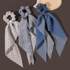 LFOUVRE Scrunchie Pois Blanc – style ludique avec maintien doux.