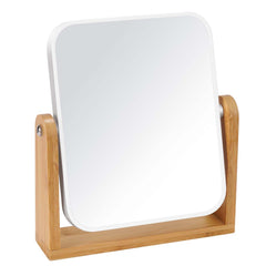 Miroir LFOYOU vanite bambou double-face pour table, maquillage précis