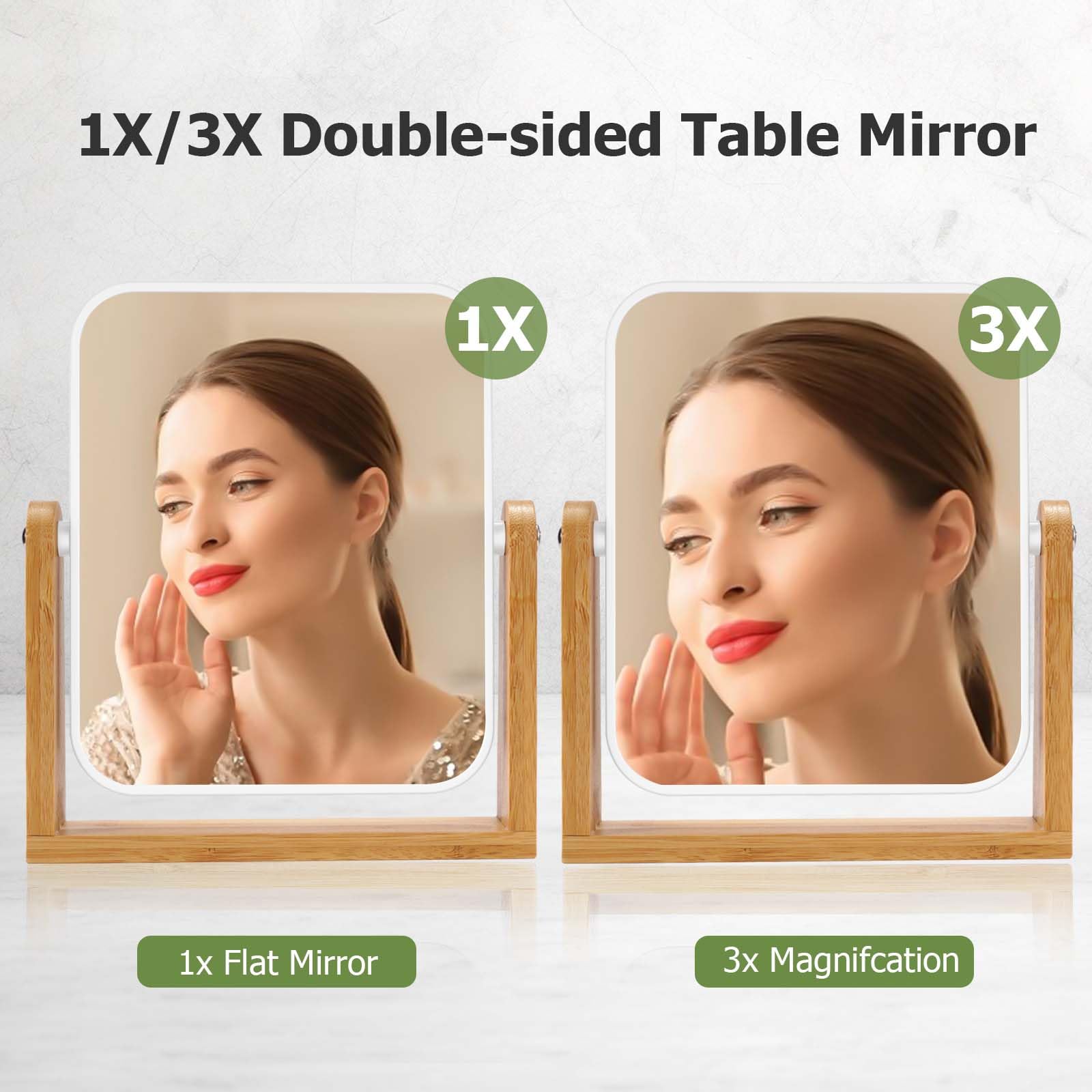 Support en bambou naturel pour miroir LFOYOU, base stable