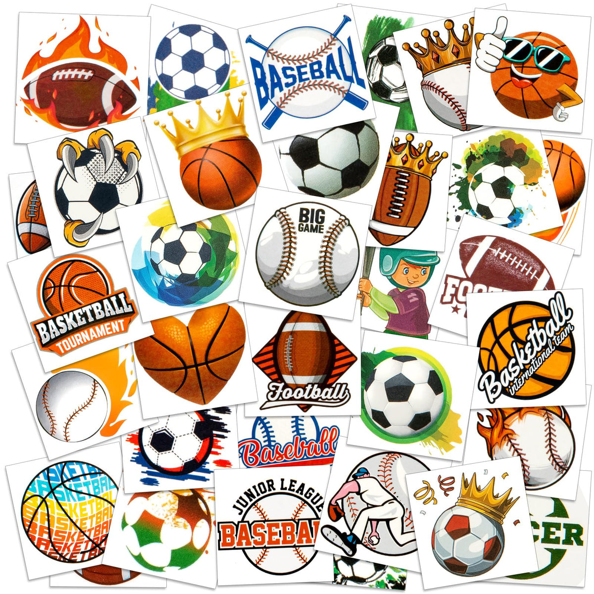 Tatouages sportifs LGFMGWH : ensemble varié pour fêtes et jeux