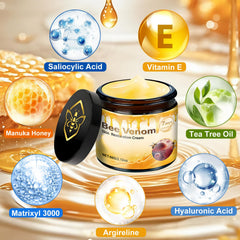 LHBMET Crème venin d'abeille – application-visage : massage facile et absorption rapide.