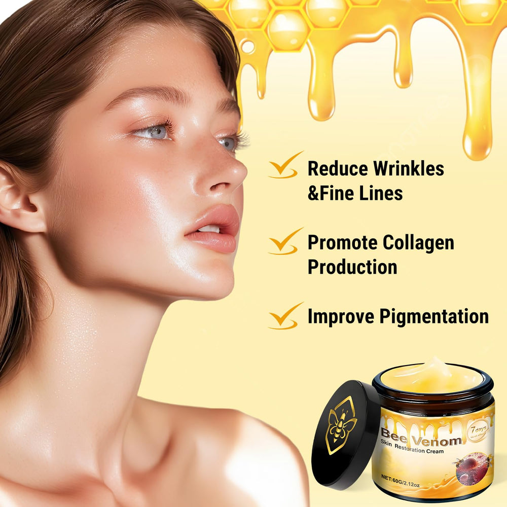 LHBMET Crème venin d'abeille – massage-visage : amélioration texture peau.