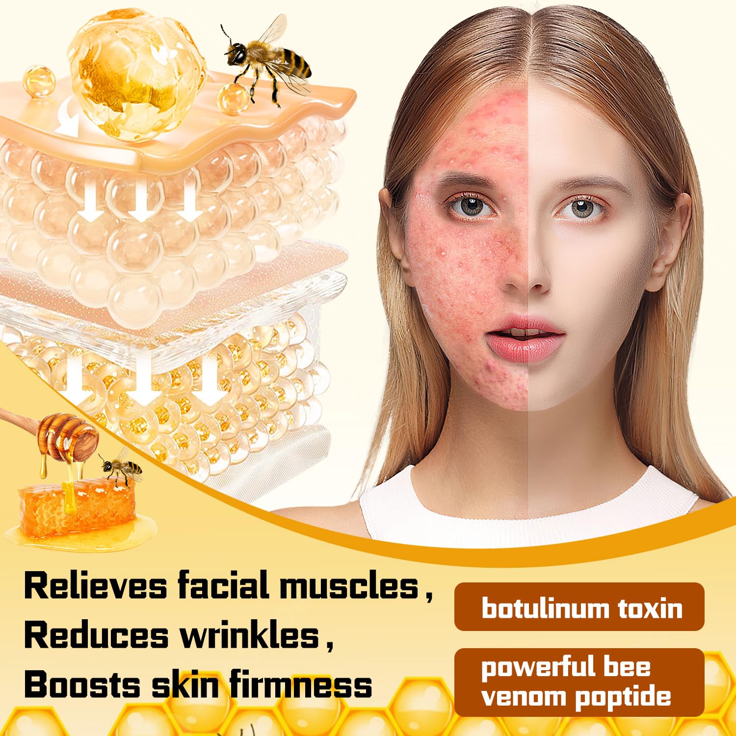 LHBMET Crème venin d'abeille – pot : texture riche et nourrissante.