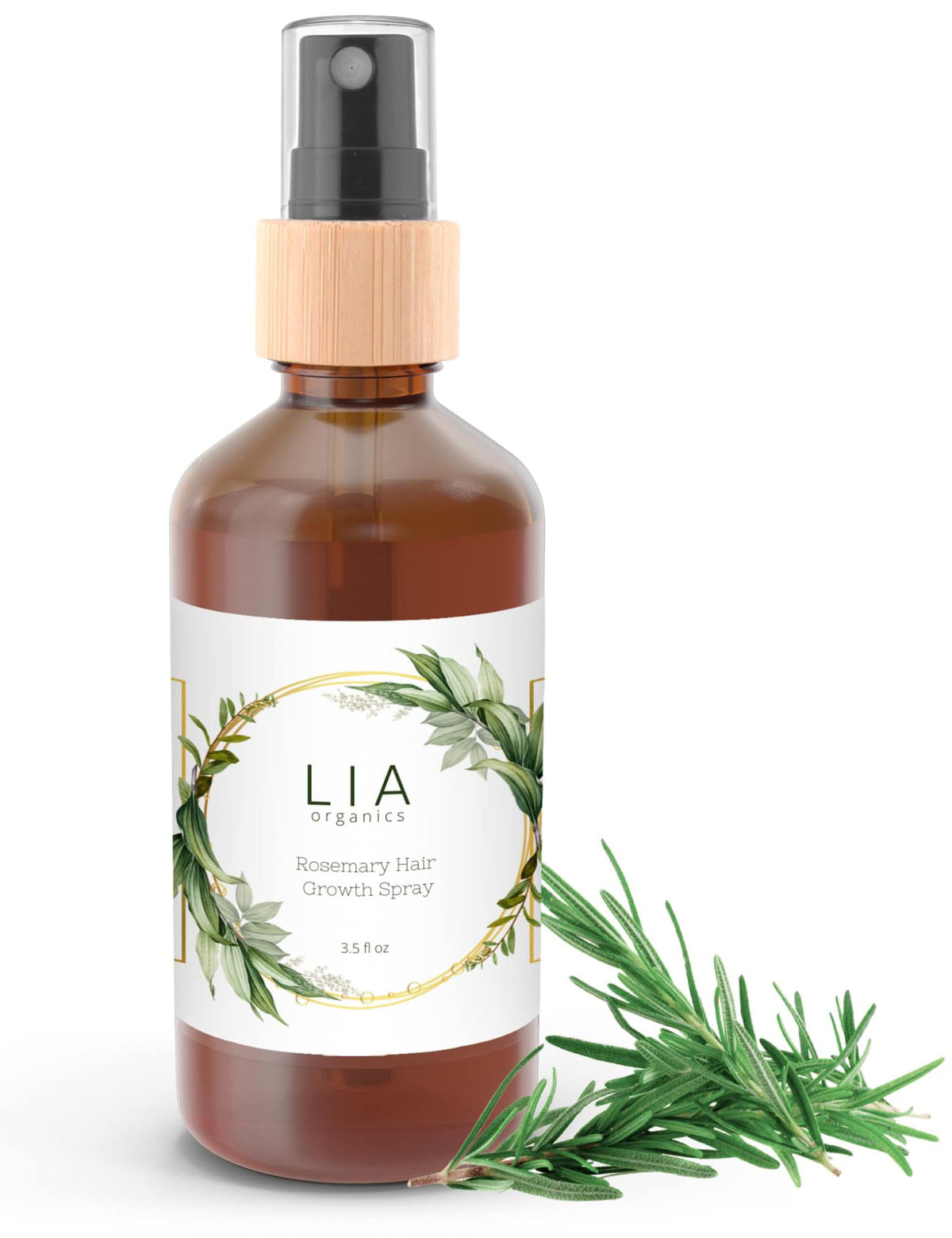 Lia Organics Bouteille romarin : brume légère pour cheveux.
