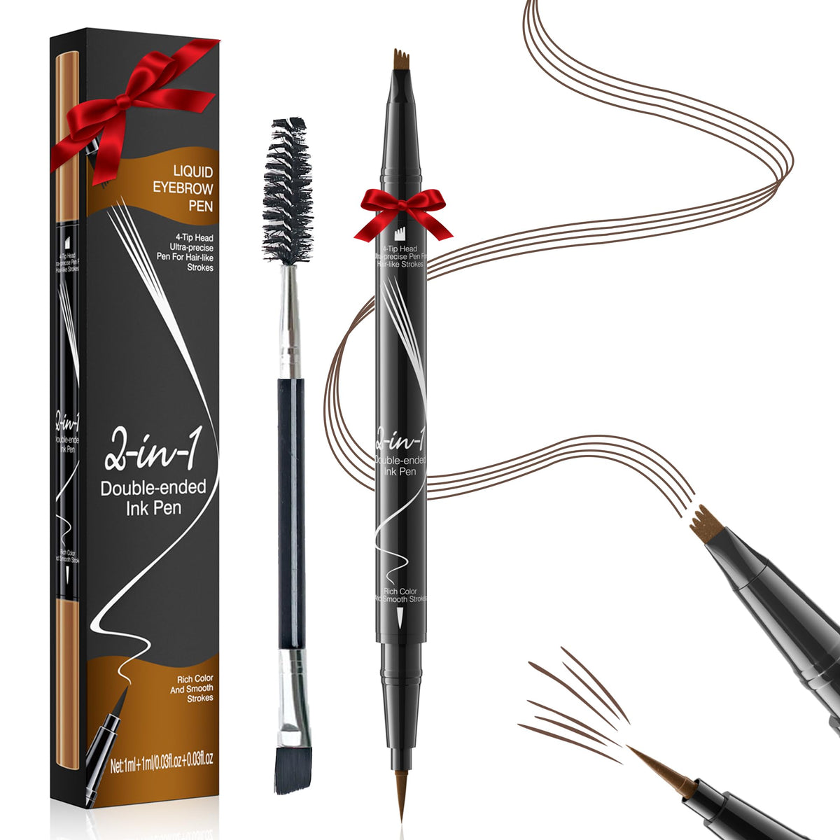 Liayozl crayon-sourcils-2-en-1 offre un tracé naturel et précis.
