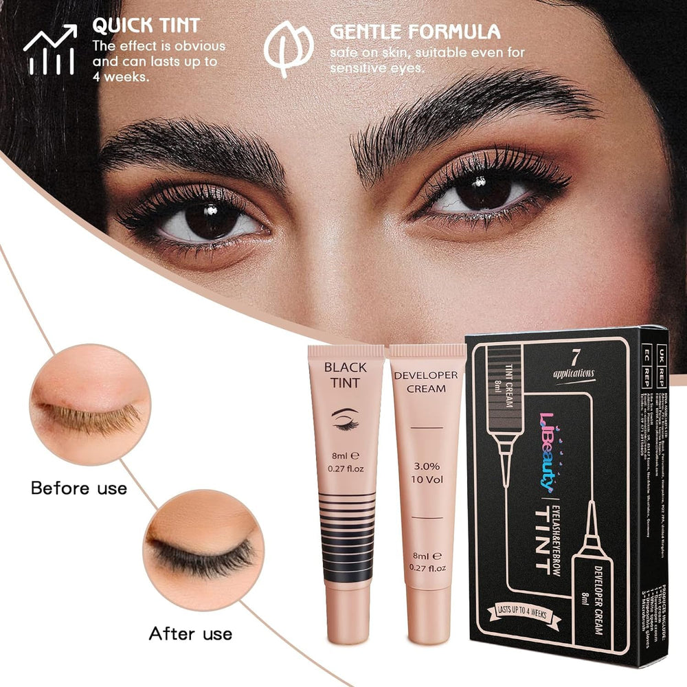 Libeauty étape d'application couleur noire pour cils et sourcils