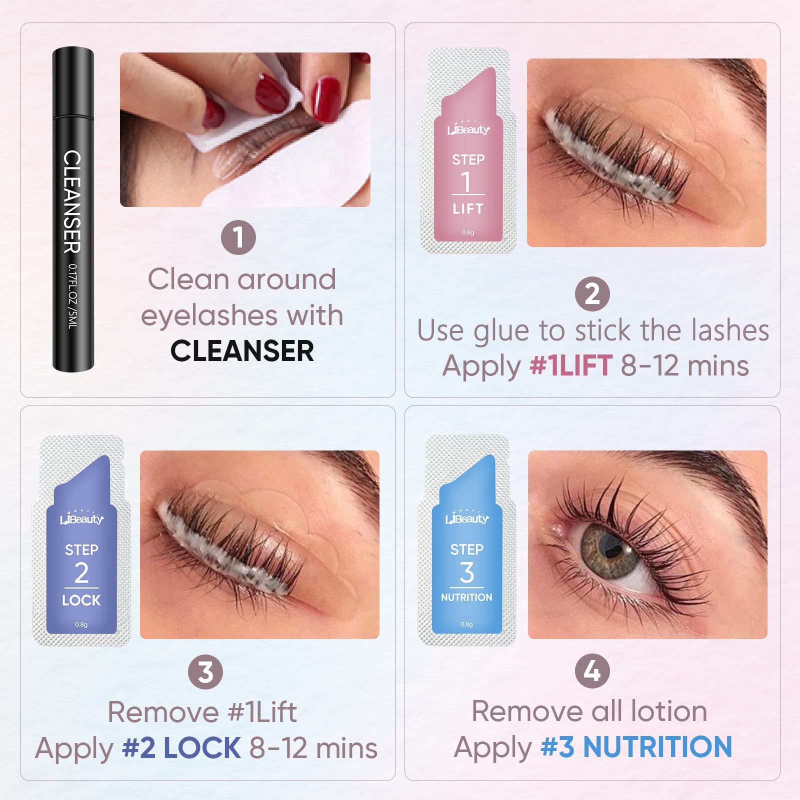 Libeauty étapes claires, utilisation simple sans effort.