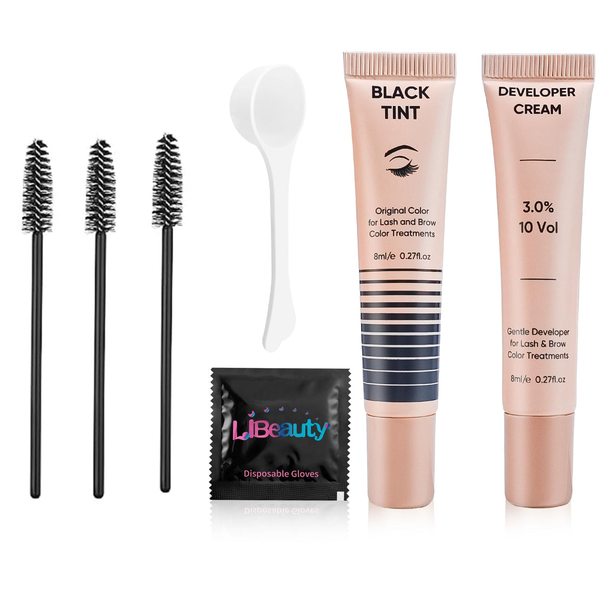 Libeauty kit coloration cils et sourcils noir, couleur durable jusqu'à 4 semaines