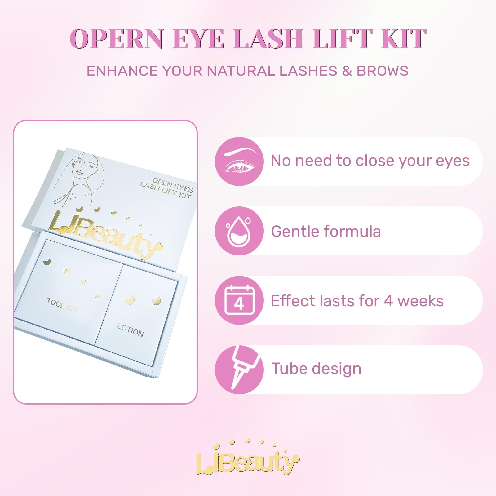 Libeauty kit levage cils rouleaux : les rouleaux suivent la courbe naturelle.