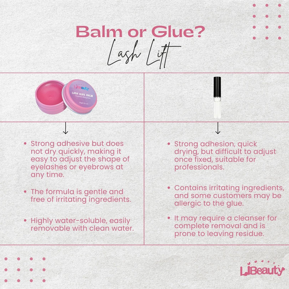 Libeauty Lash Lift Glue Balm avec embout applicateur professionnel, manipulation facile.
