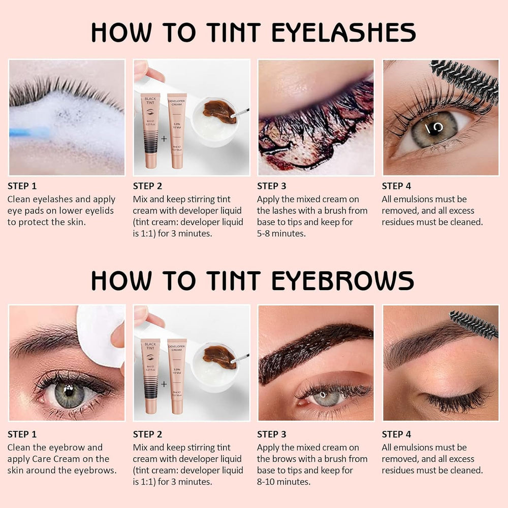 Libeauty résultat couleur noir longue tenue sur cils et sourcils