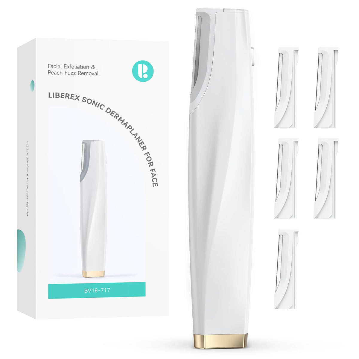 Liberex dermaplaning sonique visage avec éclairage intégré pour précision accrue.
