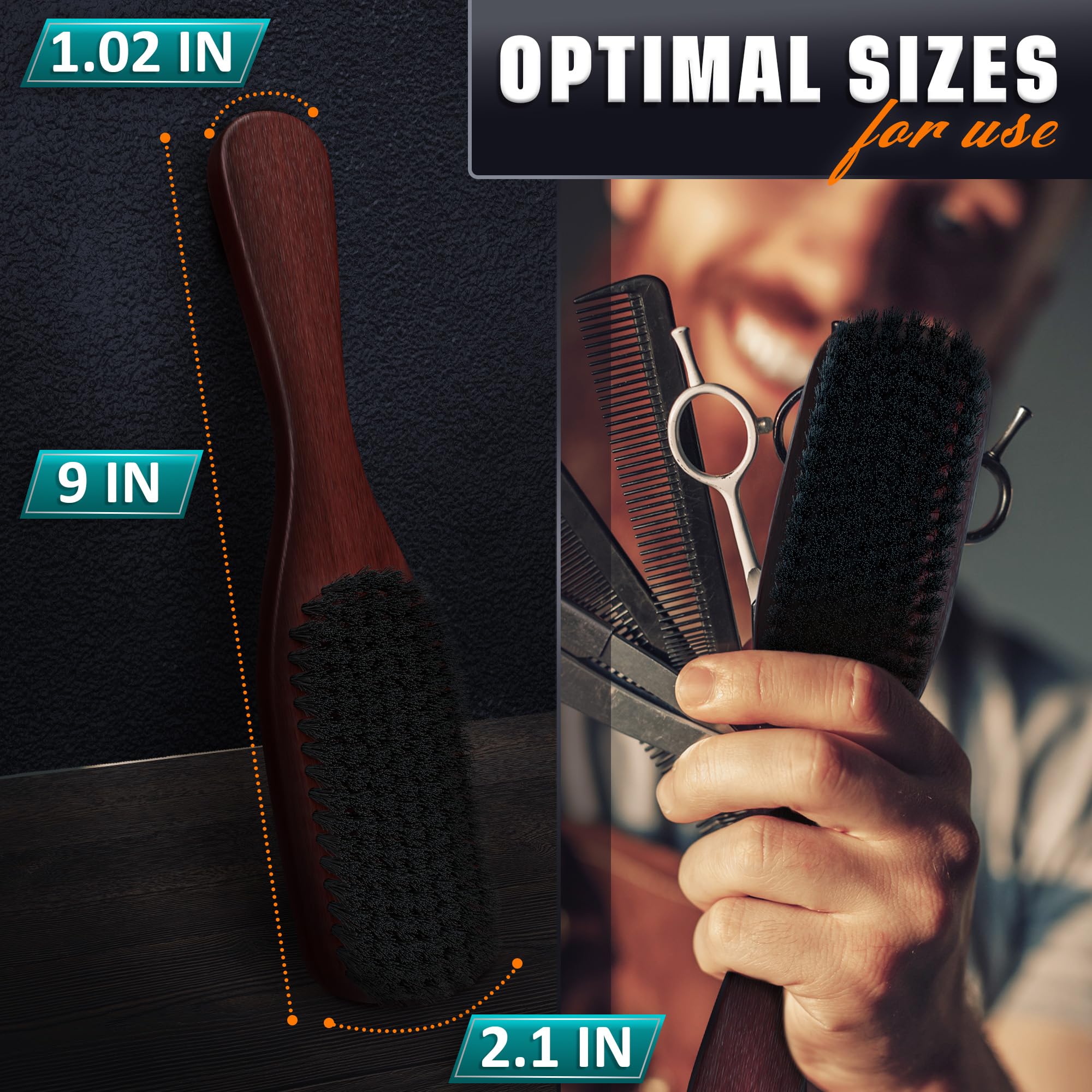 Brosse LIBERHAUS design bois 9 pouces, contrôle renforcé pour un style propre.