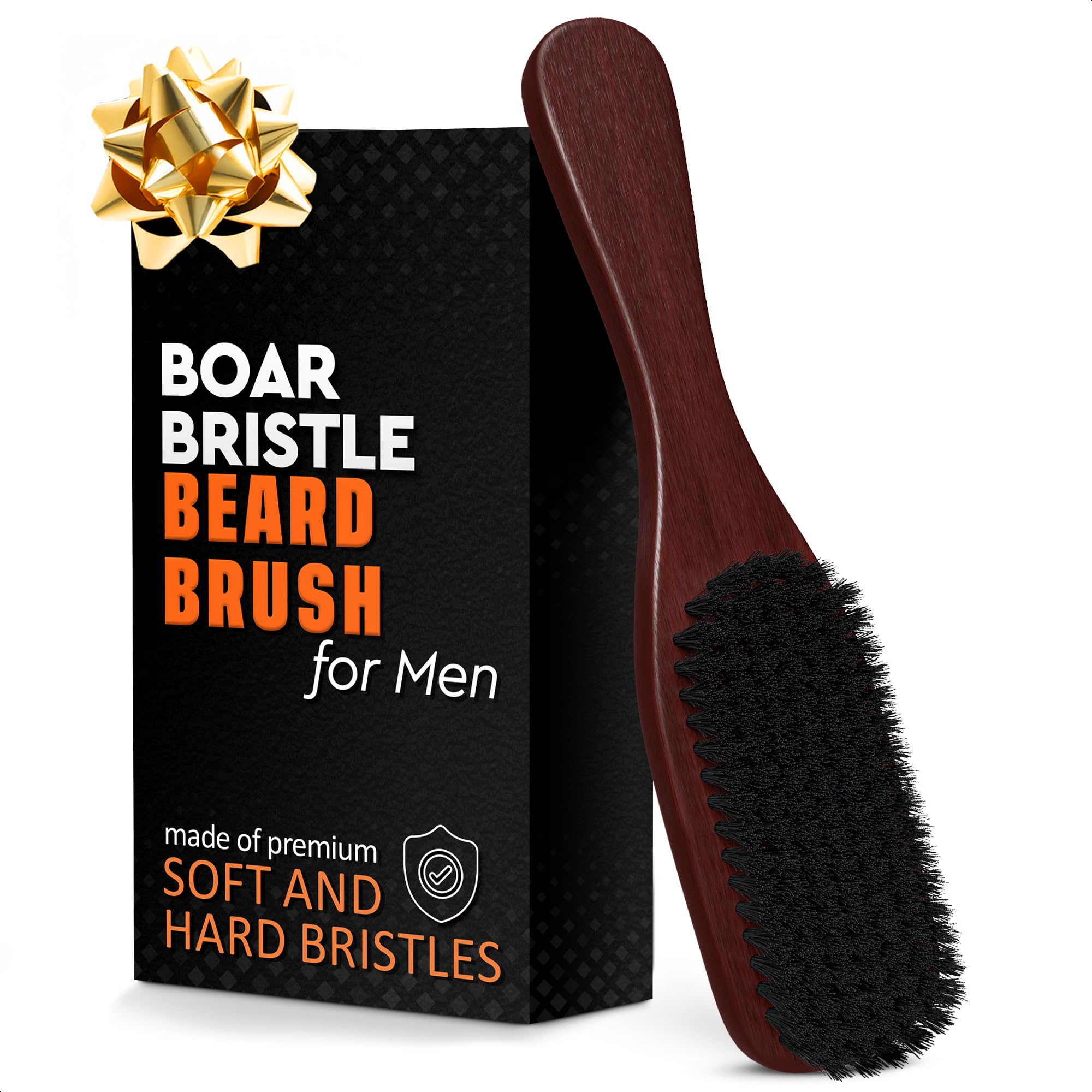 Brosse LIBERHAUS pour barbe avec poignée en bois, brossage précis et confortable.