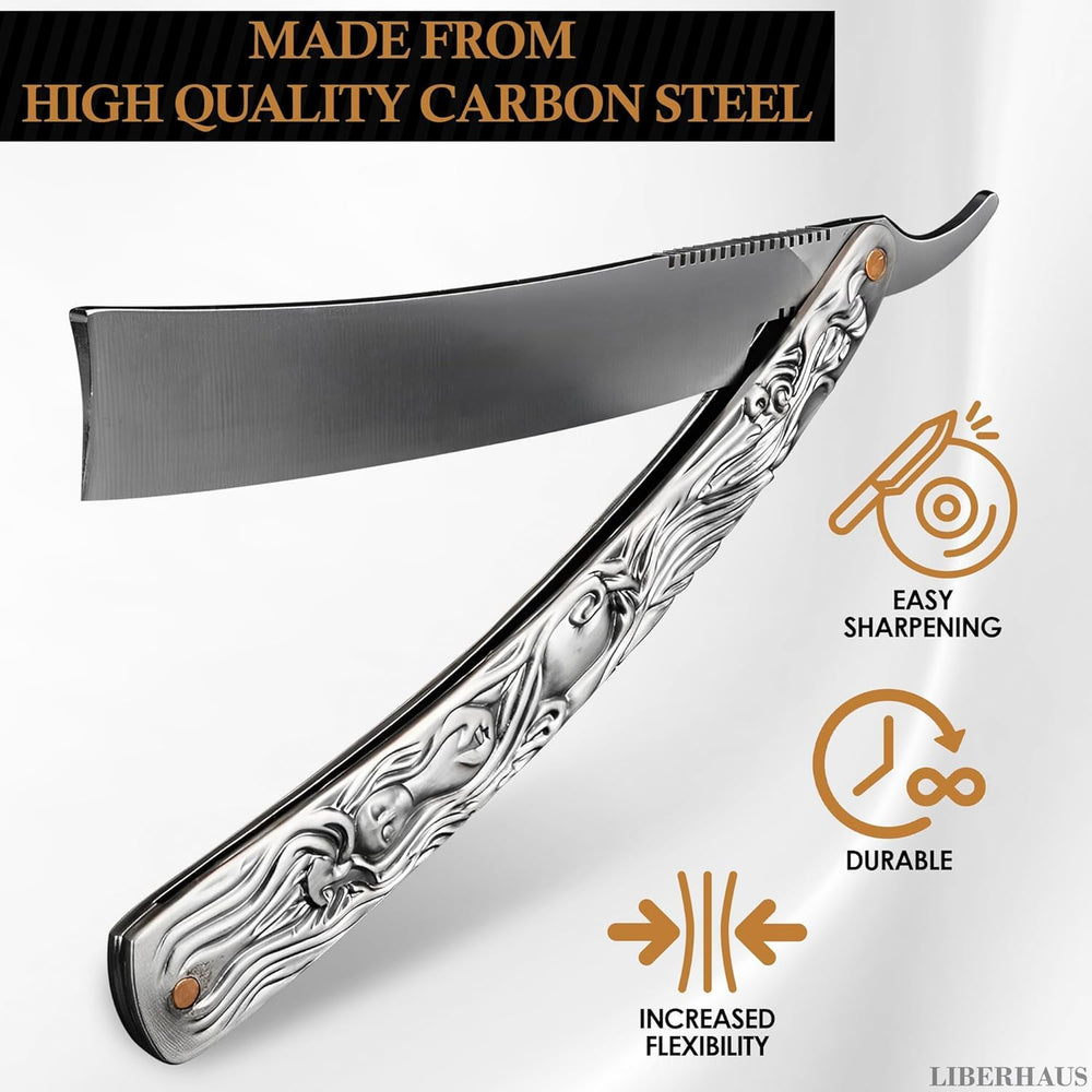 Rasoir LIBERHAUS droit – structure anti-rouille et durable.