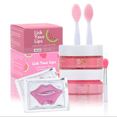 Brosse double-face Lick Your Lips exfolie et lisse les levres pour une peau douce.