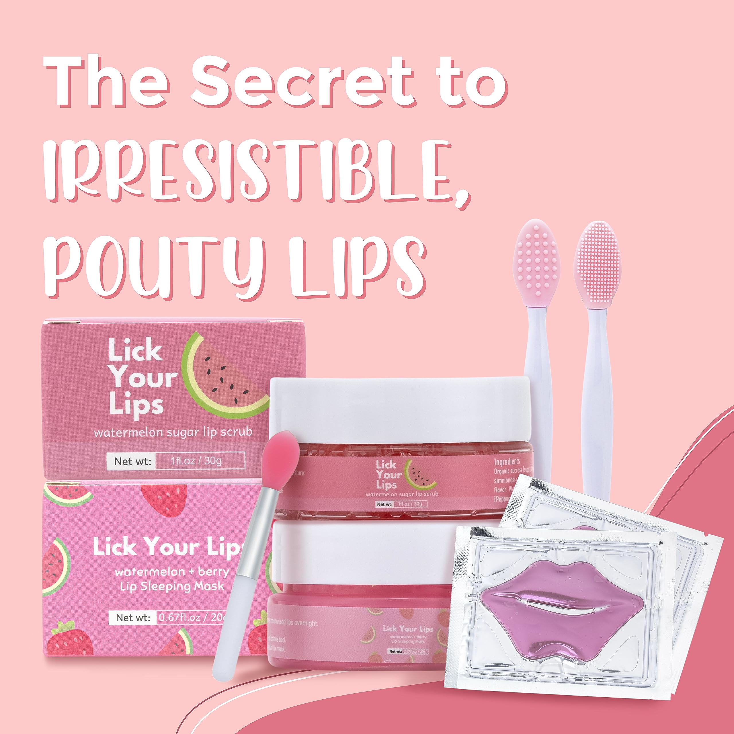 Gommage-sucre-levres Lick Your Lips procure une texture veloutée pour préparer les levres.