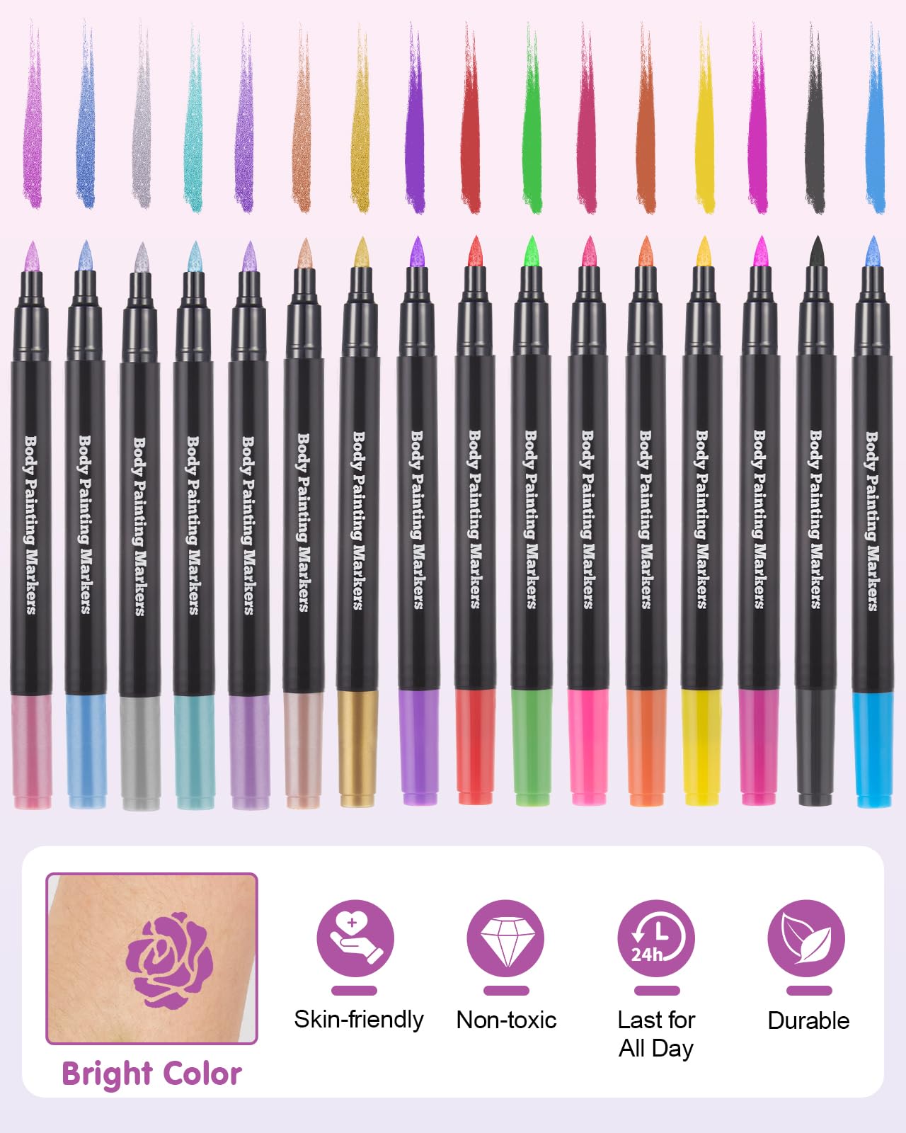 Marqueurs Lictin peau sûrs et sans toxines.