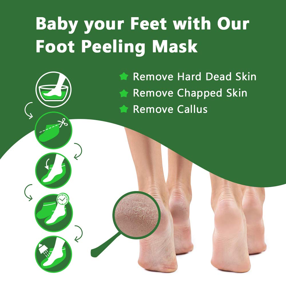 Avant et après utilisation du masque peeling Liefiet sur les pieds