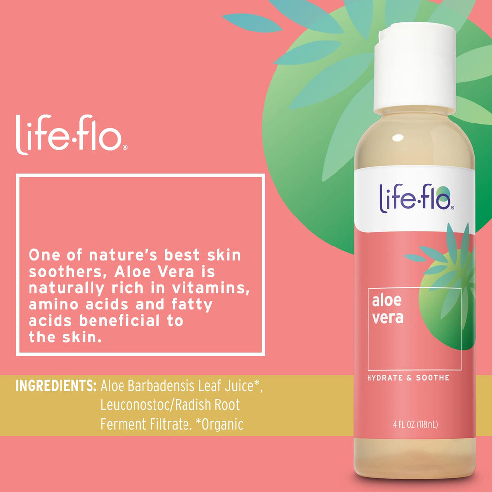 LIFE-FLO Aloe Vera – ingrédients biologiques visibles pour soin naturel