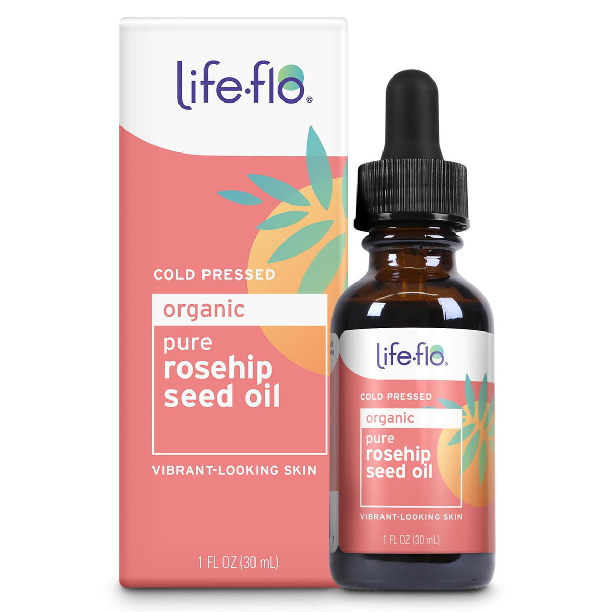 LIFE-FLO huile d’argousier en bouteille ambrée pour une hydratation quotidienne.