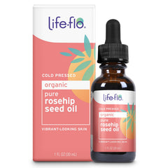 LIFE-FLO huile d’argousier en bouteille ambrée pour une hydratation quotidienne.