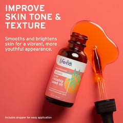 Ingrédients naturels LIFE-FLO huile d’argousier, sans additifs, pour une routine simple.
