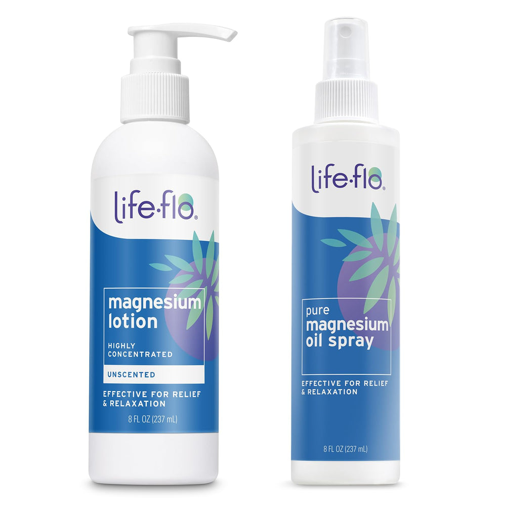 LIFE-FLO lotion magnésium – bouteille sans parfum prête pour le soin du corps.