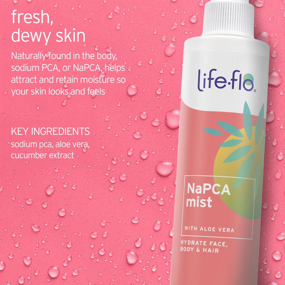 Life-Flo NaPCA brume-cheveux rafraîchit et adoucit les mèches.
