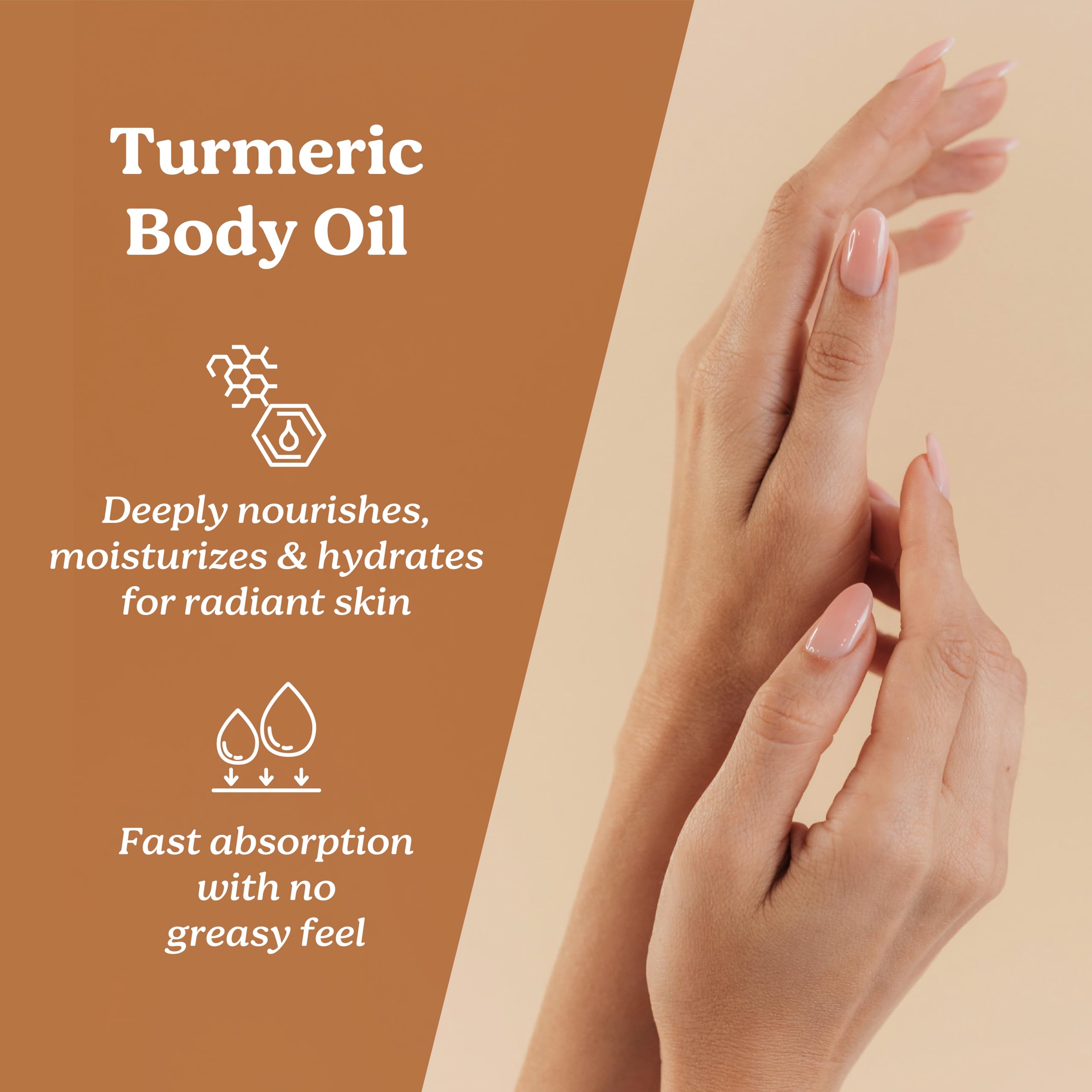 Life & Pursuits Turmeric Body Oil – texture légère et absorption rapide.