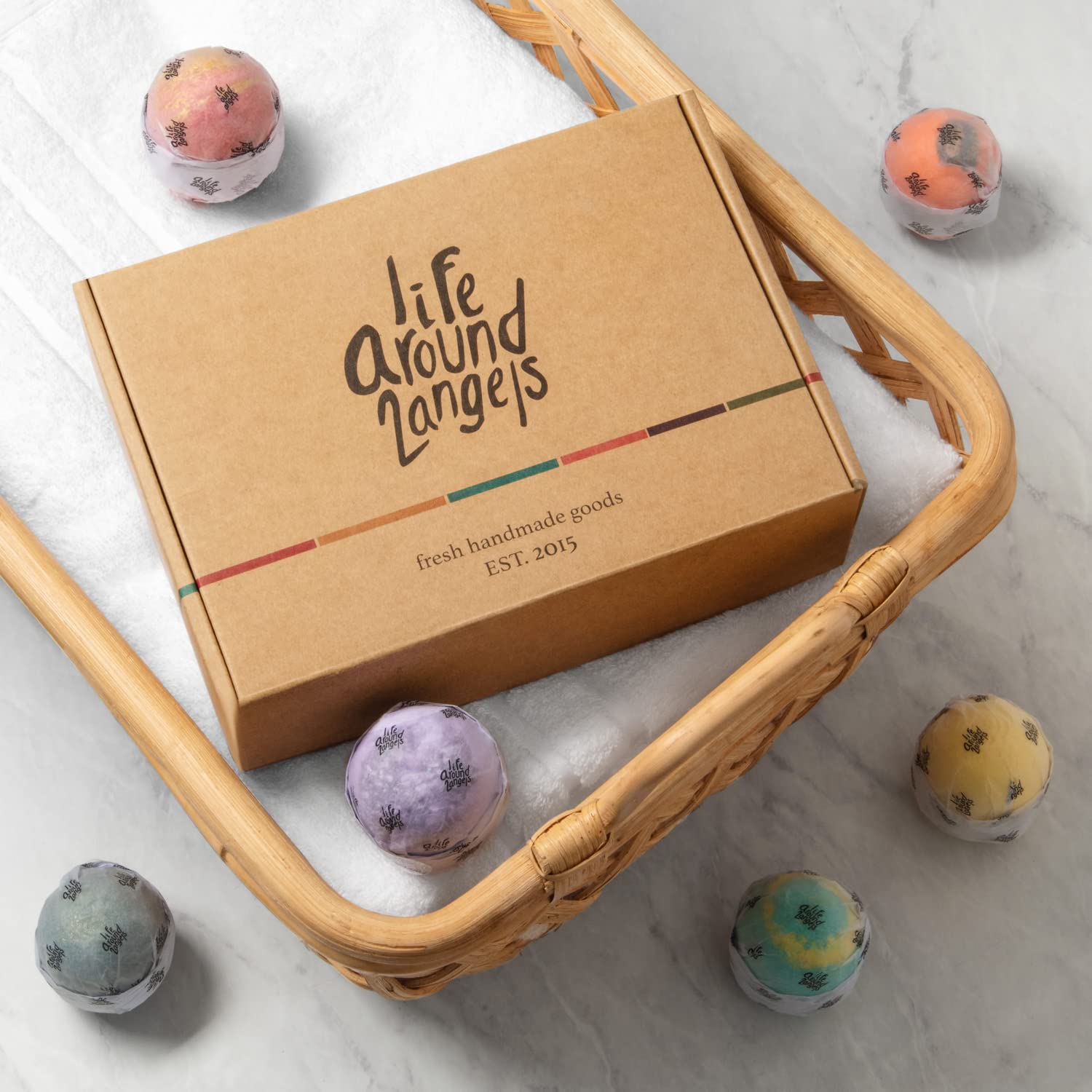 Lifearound2angels-bombes-bain-emballage-individuel: pratique comme cadeau