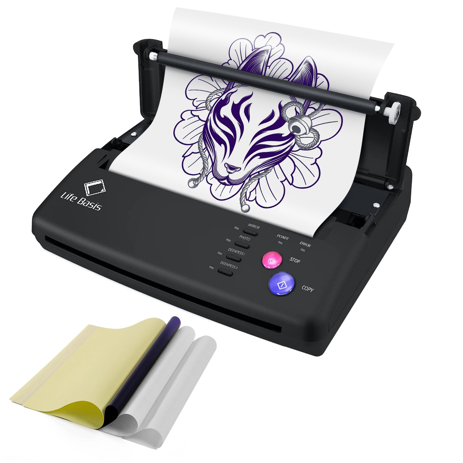 LifeBasis imprimante transfert tatouage impression nette sur stencil