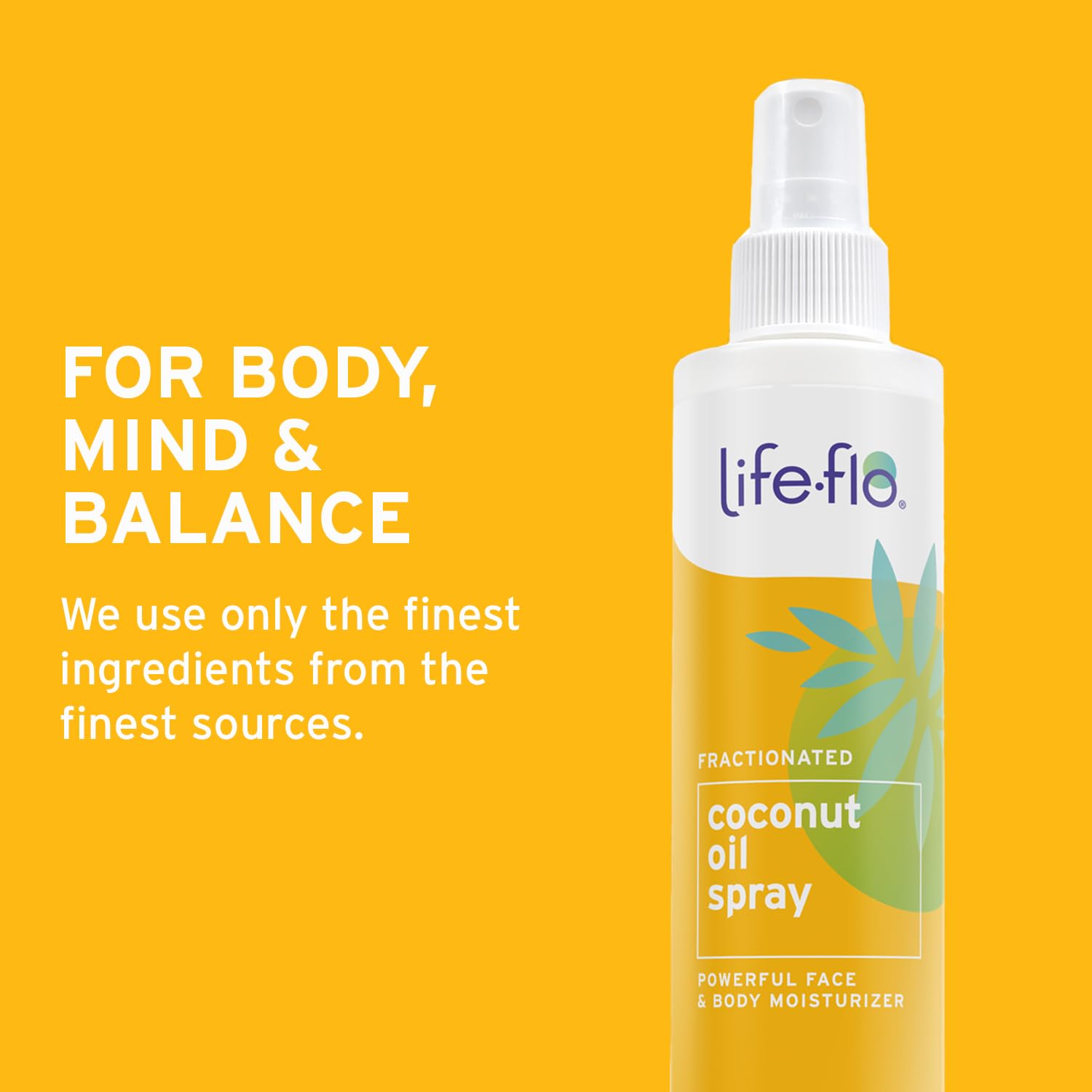LifeFlo huile coco fractionnee Spray 236ml – formulation sans colorants ni parfums, hypoallergenique.