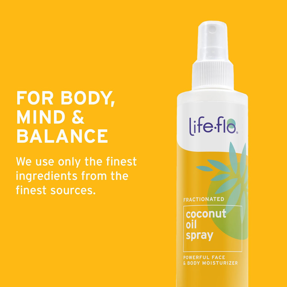 LifeFlo huile coco fractionnee Spray 236ml – formulation sans colorants ni parfums, hypoallergenique.