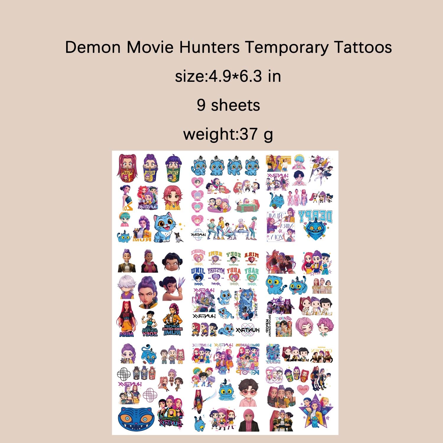 LightningStickers Demon Hunters tatouages enfants avec application simple