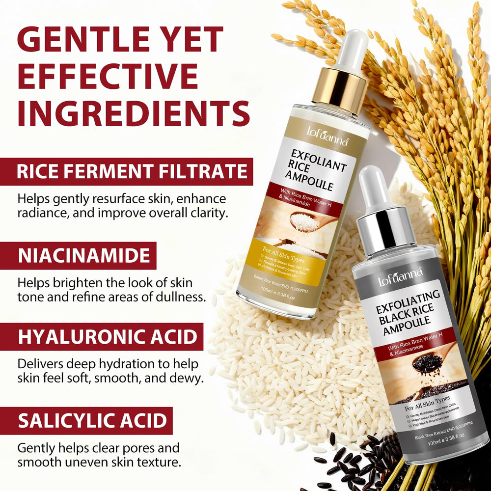 liiutry Glow Rice Ampoule Duo corps: hydratation douce pour le corps.