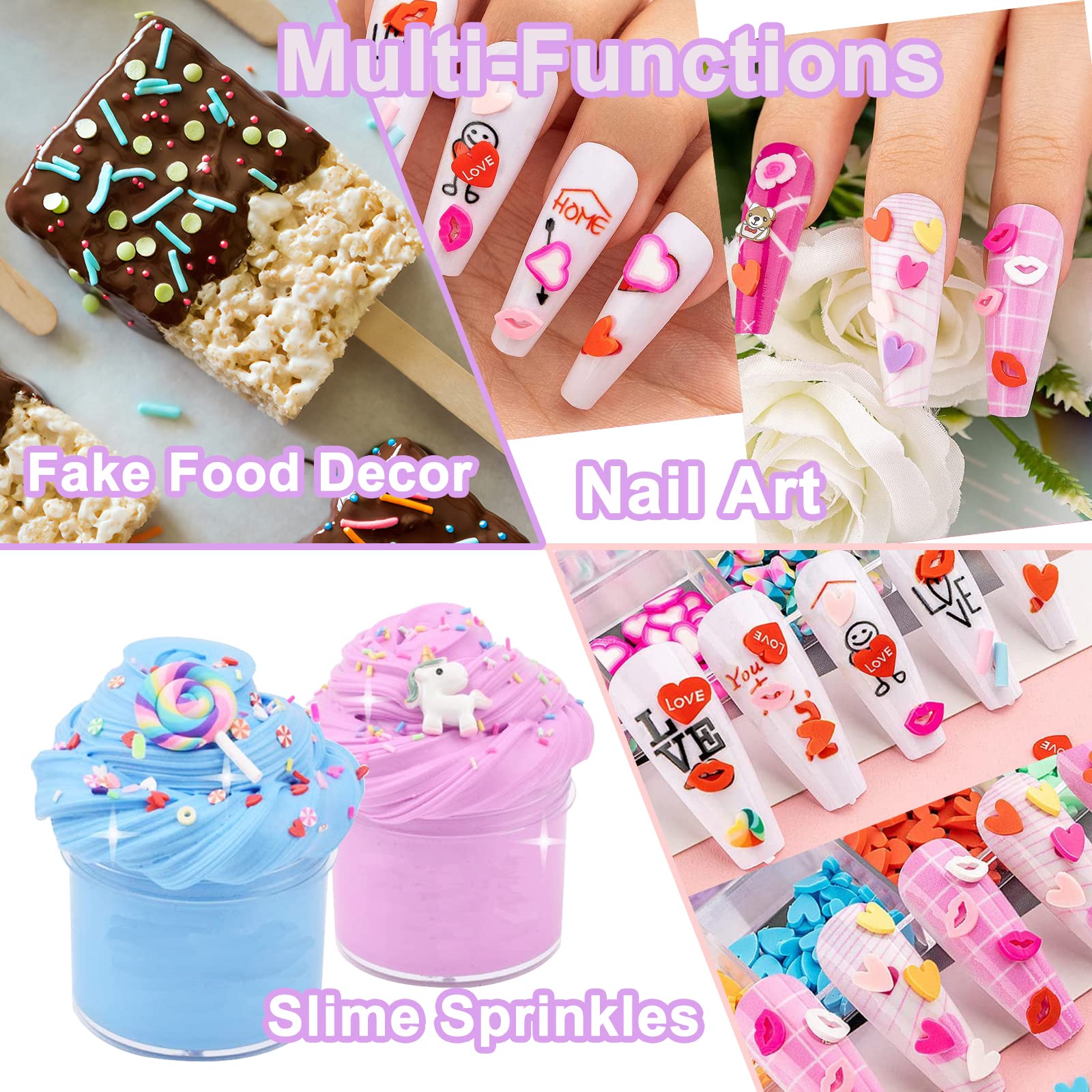 LIKETURE Sprinkles usage ongles, résine et artisanat offrent des finitions attrayantes.
