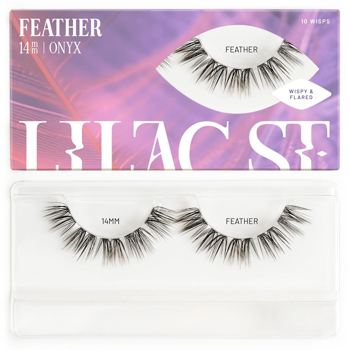 Lilac St cils-plume 14mm œil-de-chat — effet léger et naturel.