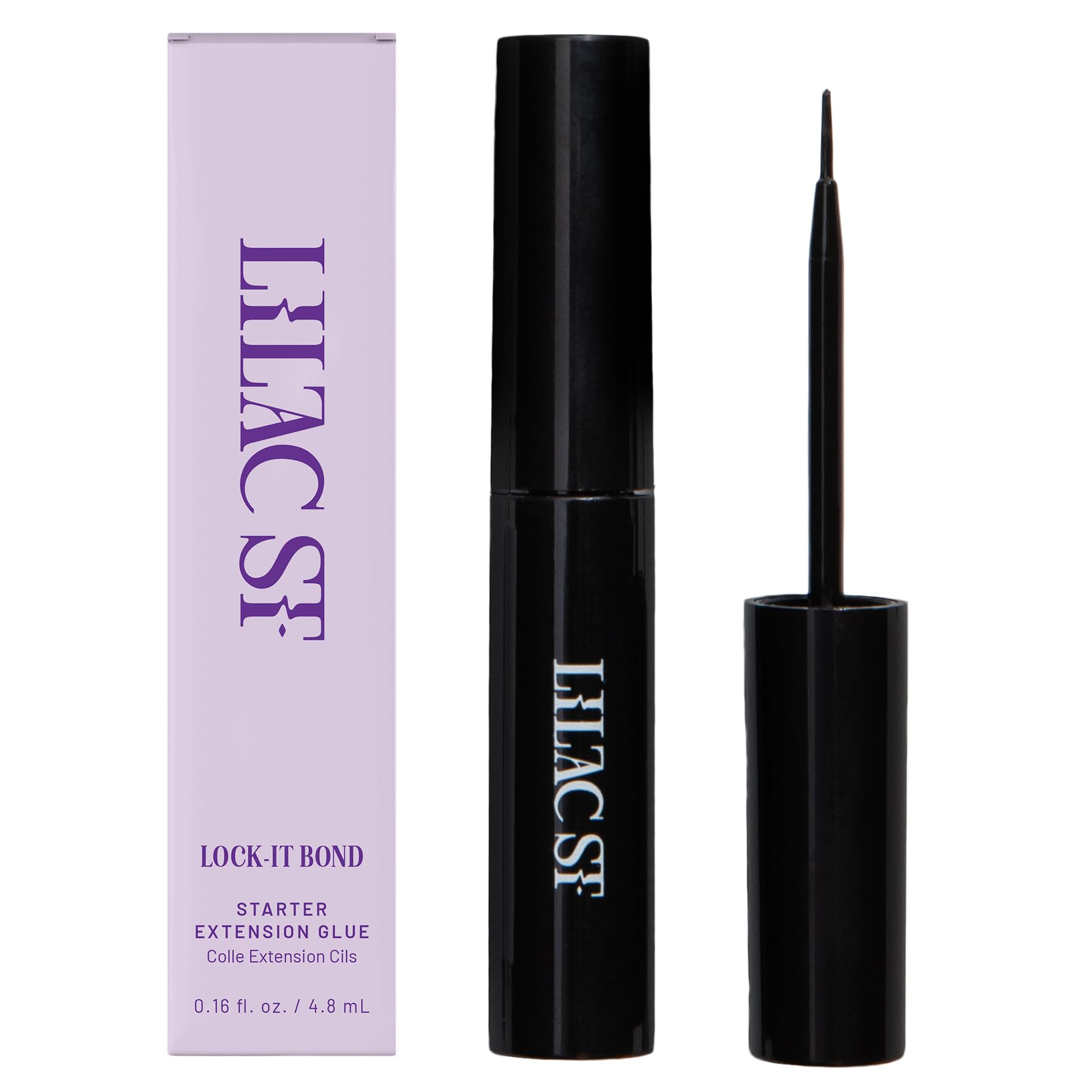 Lilac St Lock-It-Bond noir, embout pinceau pour une application précise.