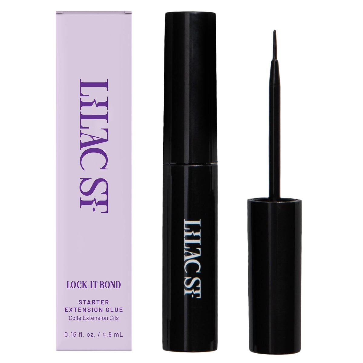 Lilac St Lock-It-Bond noir, embout pinceau pour une application précise.