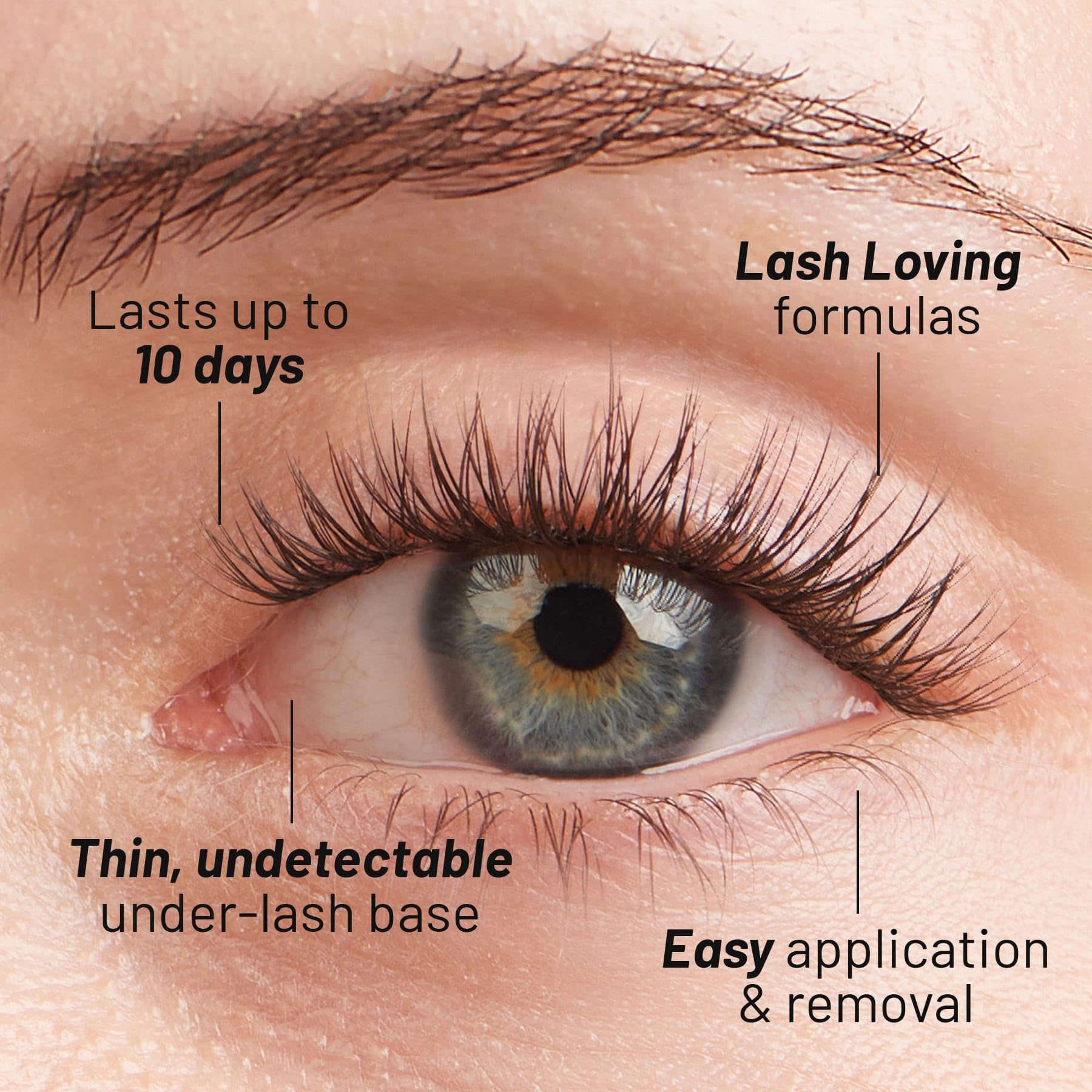 Pose sur ligne inférieure avec cils aube-12mm pour un look ouvert.