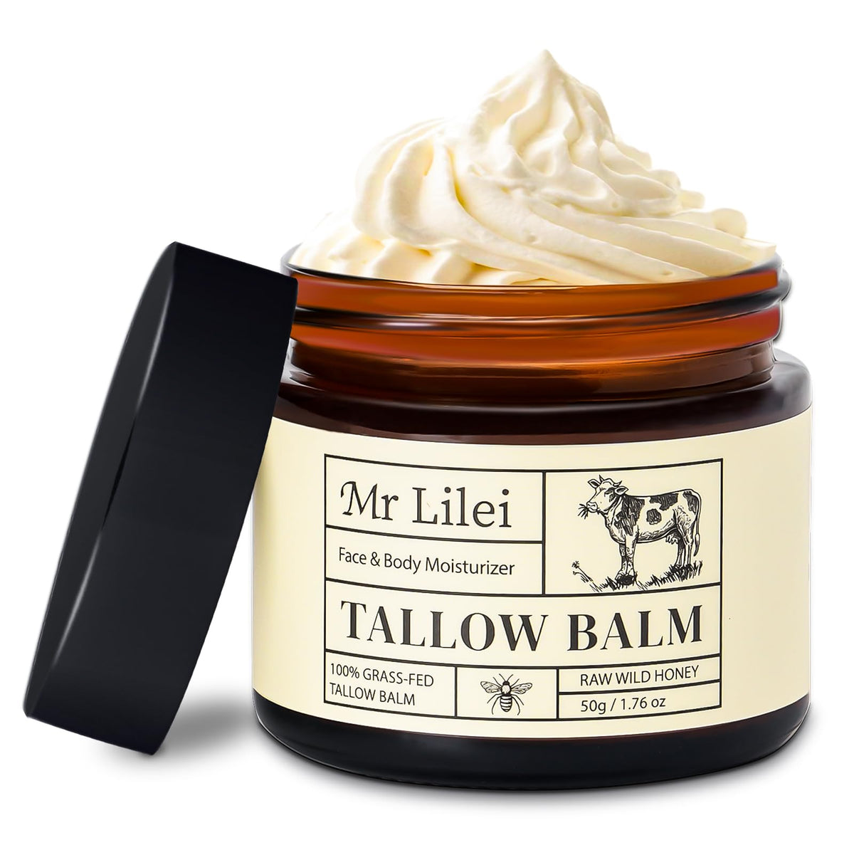 Lilei Beauty Graisse de boeuf dans le pot, hydratation durable pour peau sèche.