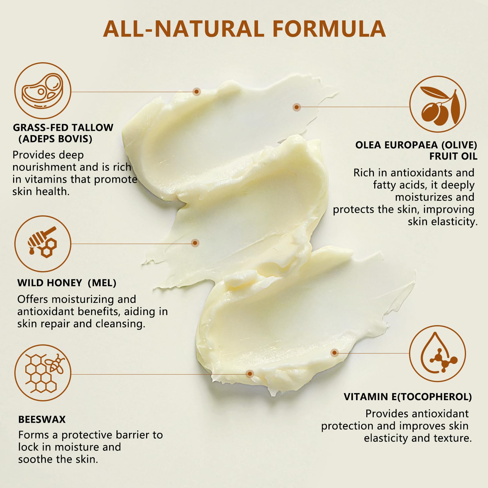 Lilei Beauty beef tallow balm spread demonstrates fast absorption and non greasy feel.