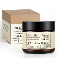Lilei Beauty honey infused tallow ingredient highlights natural moisturization.