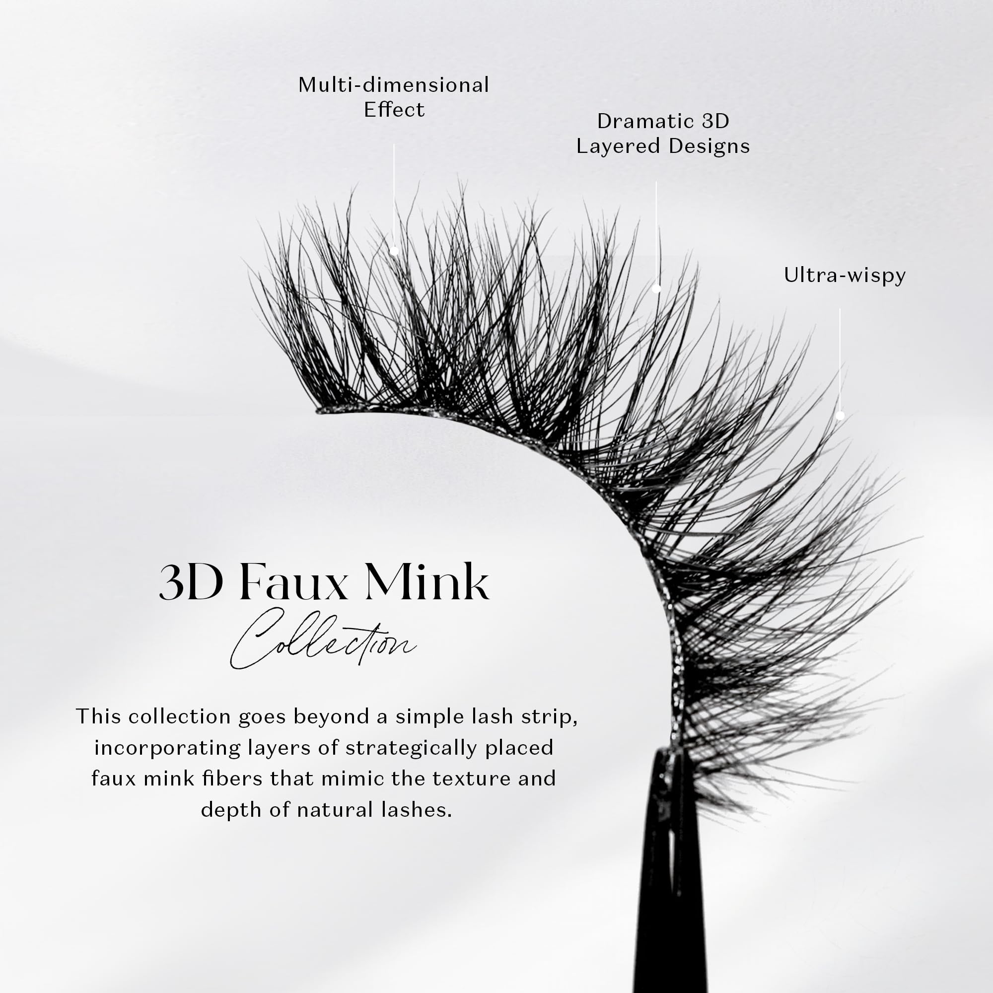 Gros plan sur l’aspect faux mink des Lilly Lashes 3D Miami.