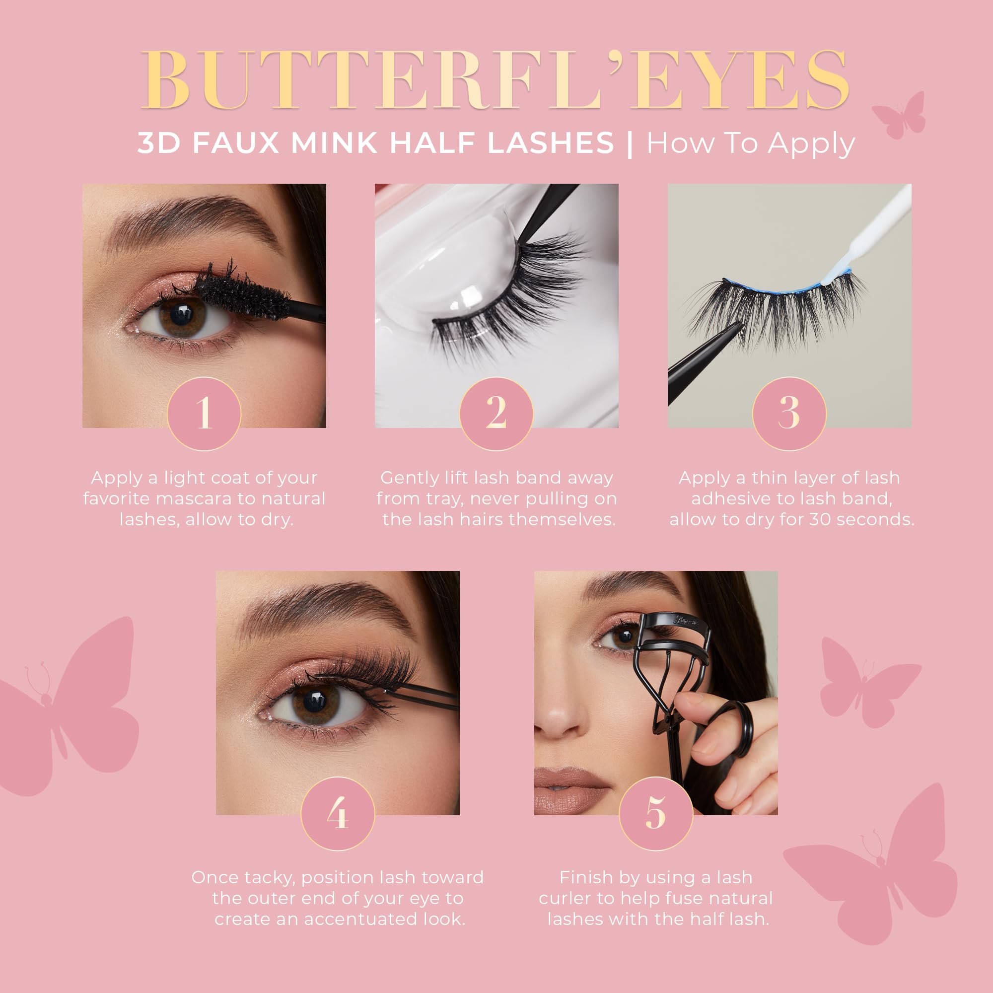 Butterfl'eyes Lilly Lashes texture douce faux mink imitant des cils réels.
